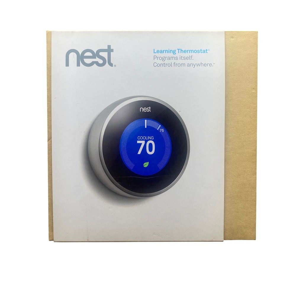Nest Learning Thermostat 2nd Gen T200577 Silver Smart Home WiFi Energy Tested